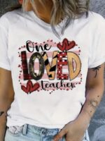 Wholesale Valentine love Print Short Sleeve T-shirt