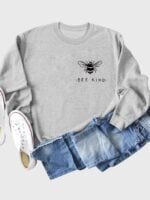 Wholesale bee kind print sweatshirt