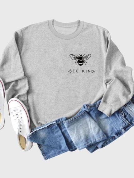 Wholesale bee kind print sweatshirt