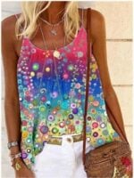 Wholesale colorful printed casual cami top