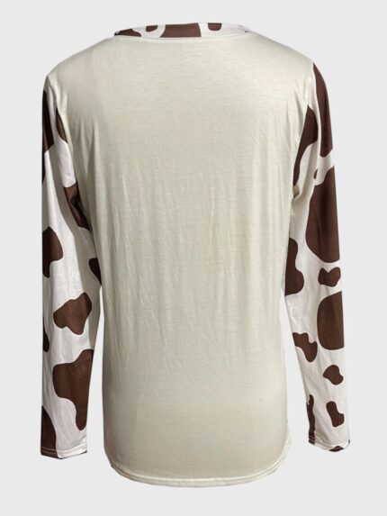 Wholesale cow print long sleeve top