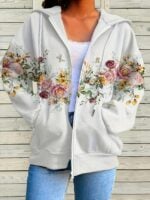 Wholesale flower print draw string jacket