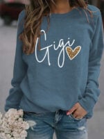 Wholesale heart pattern and letter print sweatshirt