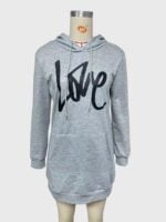 Wholesale pocket front love print hoodie