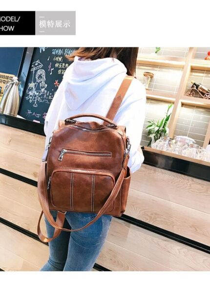 Wholesale retro PU backpack