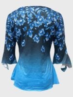 Wholesale Three-quarter sleeve printed top