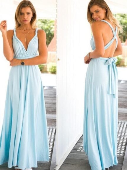 Wholesale cross back tie waist maxi dress