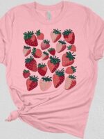 Wholesale strawberry print short sleeve top