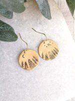 Wholesale Disc Pine Star Moon Asymmetric Earrings