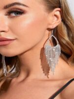 Wholesale Rhinestone Tassel Drop Earrings