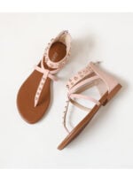 Wholesale Rivet Flat Thong Sandals With Low Heels