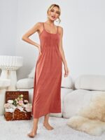 Wholesale Solid Color Pleated Strap Cami Dress