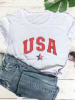 Wholesale USA print short sleeve top