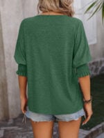 Wholesale V-neck bat sleeves mid-sleeve T-shirt