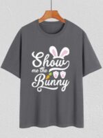 Wholesale easter bunny and carrot Print Short Sleeve T-Shirt