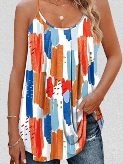 Wholesale geometric print loose cami top