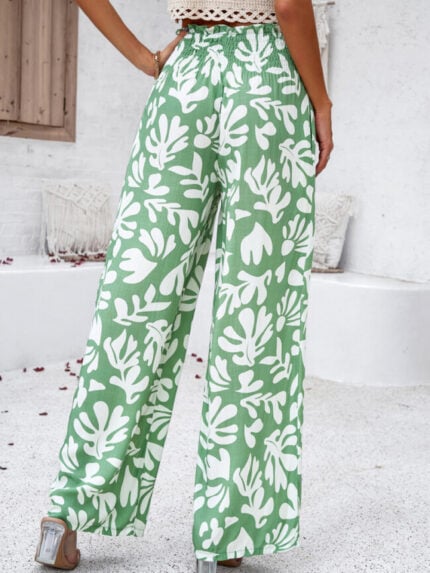 Wholesale high waist printed straight leg