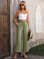 Wholesale tie waist Frenchy Slant Pocket Wide Leg Pants