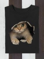 Wholesale Cat print short sleeve top