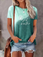 Wholesale Dandelion letter print short sleeve T-shirt