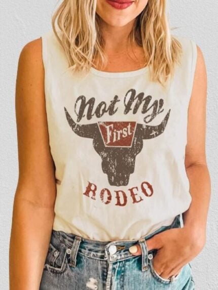 Wholesale Western cow head print tank top