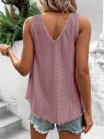 Wholesale hollow v-neck casual tank top