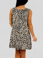 Wholesale leopard and sunflower print tank dress