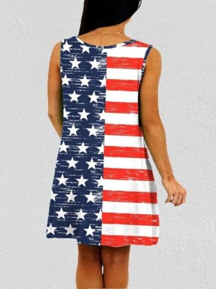 Wholesale stars and stripe print tank dress