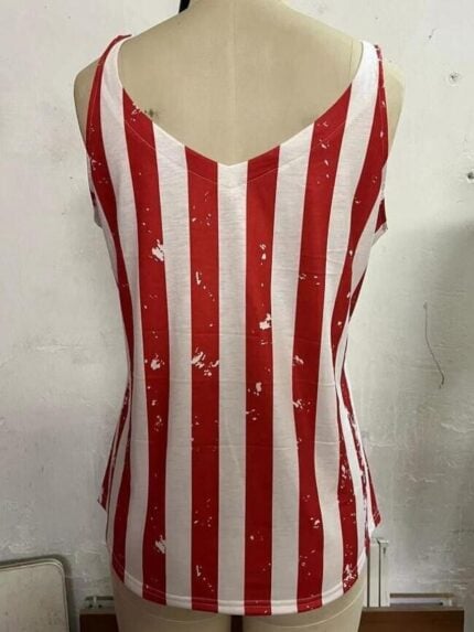 Wholesale stripe and stars v-neck casual cami top