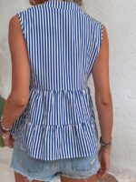 Wholesale stripe sleeveless v-neck shirt