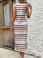 Wholesale stripe slit hem tank dress