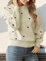 Wholesale Heart Round Neck Sweater