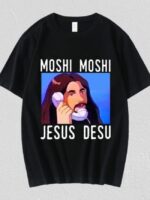 Wholesale Nicolas Cage Moshi Moshi Jesus Desu T-Shirt