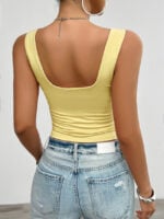 Wholesale Solid Color Pleated Tank Top